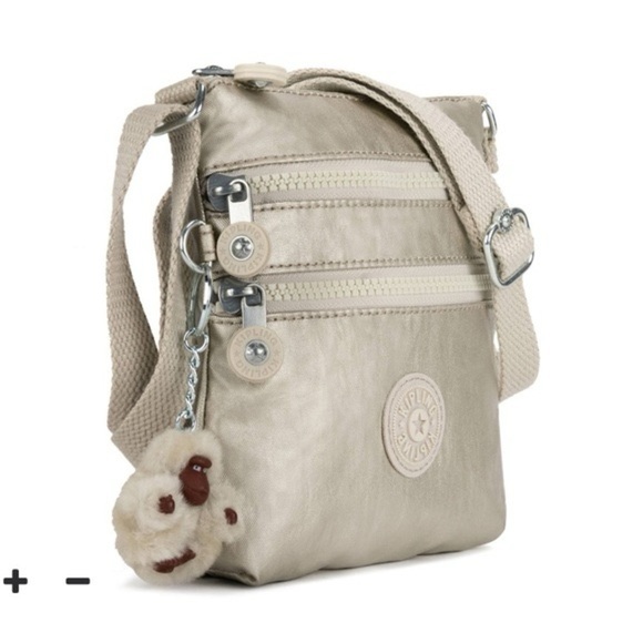 KIPLING Alvar Mini Bag Crossbody Silver Nylon - Picture 1 of 9